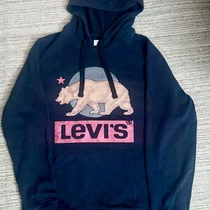 Levi's Men's Navy Pullover Hoodie with Bear Logo